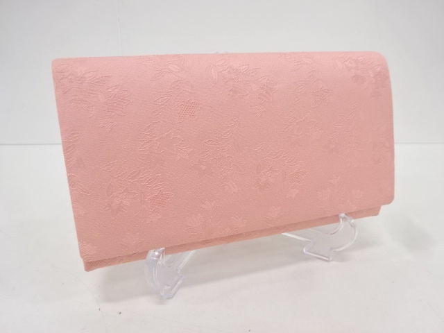 リサイクル　桔梗模様織り出し和装バッグ